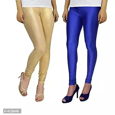 Stylish Cotton Spandex Solid Leggings ( Pack Of 2 )