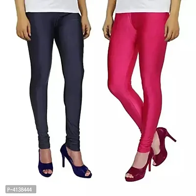 Stylish Cotton Spandex Solid Leggings ( Pack Of 2 )