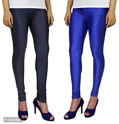 Stylish Cotton Spandex Solid Leggings ( Pack Of 2 )