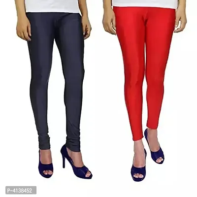 Stylish Cotton Spandex Solid Leggings ( Pack Of 2 )