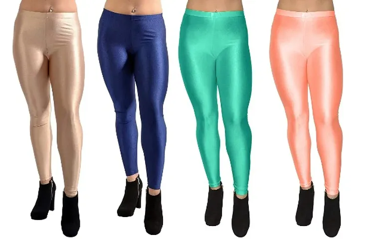 Fabulous Spandex Solid Leggings For Women Pack Of 4