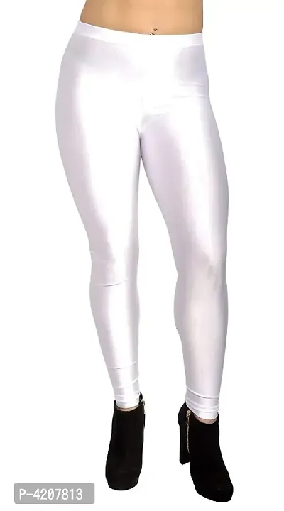 Women's Solid Cotton Spandex Leggings-thumb0