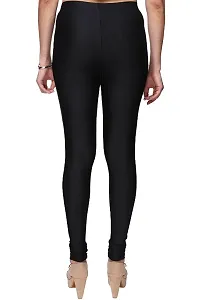 Stylish Black Satin Lycra Solid Leggings For Women-thumb2