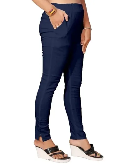 Stylish Slub Solid Ethnic Pant For Women