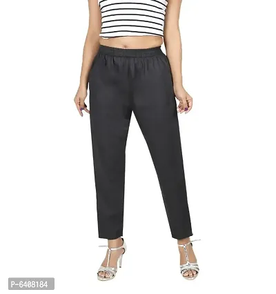 Stylish Tencel Black Solid Ethnic Pant For Women