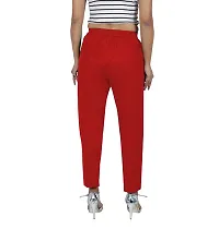 Stylish Tencel Red Solid Ethnic Pant For Women-thumb1