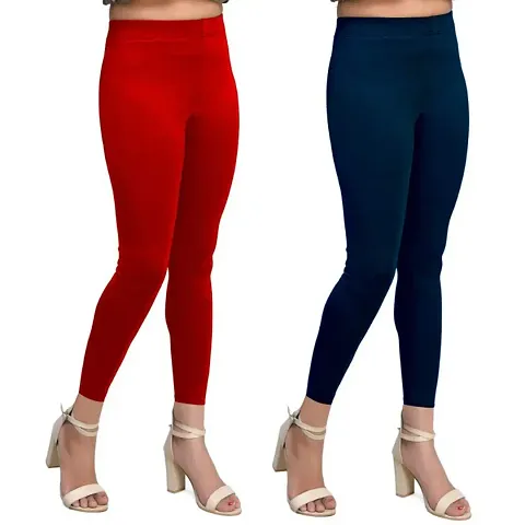 Fancy Cotton Womens Leggings Pack Of 2