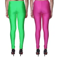 Stylish Satin Lycra Solid Leggings For Women- Pack Of 2-thumb2