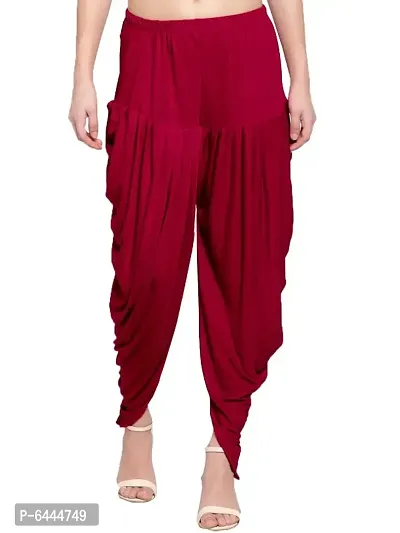 Stylish Rayon Solid Dhoti Style Patiala Shalwar For Women-thumb0