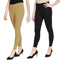 Stylish Cotton Leggings For Women Pack Of 2-thumb2