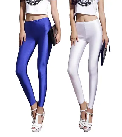 Pack Of 2 Stylish Skiny Fit Satin Shiny Leggings For Women