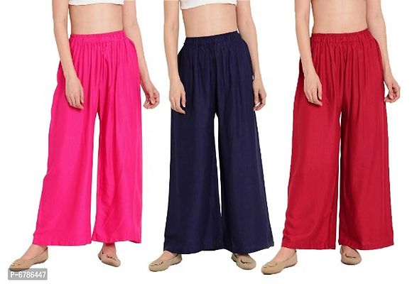 Stylish Fancy Rayon Palazzo For Women Pack Of 3