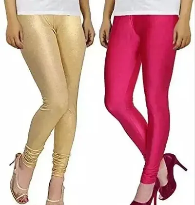 Stylish Spandex Solid Leggings ( Pack Of 2 )