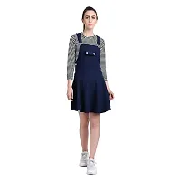 KrishnaEnterprise Women's Dungree top and Skirt Knee Length Skirt (14-15 Year, Blue)-thumb3