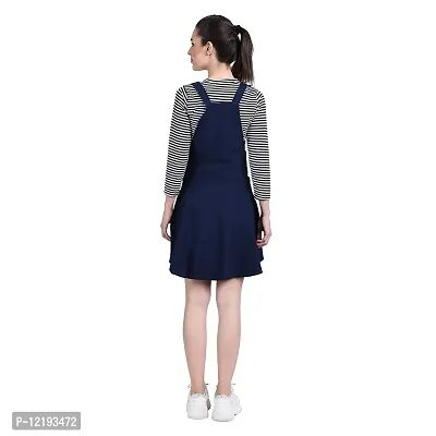 KrishnaEnterprise Women's Dungree top and Skirt Knee Length Skirt (14-15 Year, Blue)-thumb2