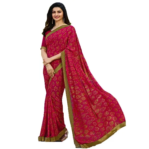 Stylish Women Georgette Saree with Blouse piece