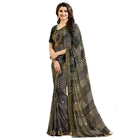 Stylish Georgette Saree With Blouse Piece For Women