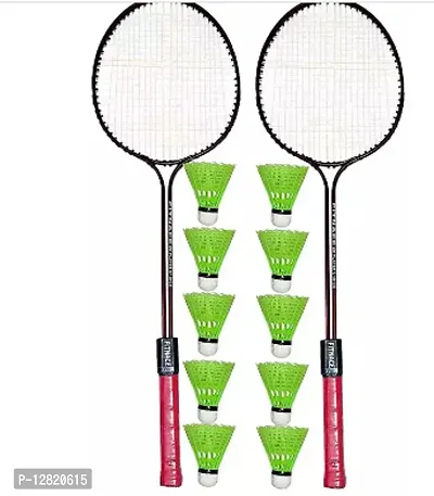 Racket Set Of 2 Pc With 10 Pc Shuttles-thumb0