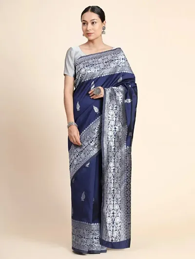 Beautiful Banarasi Silk Jacquard Saree with Blouse piece For Women