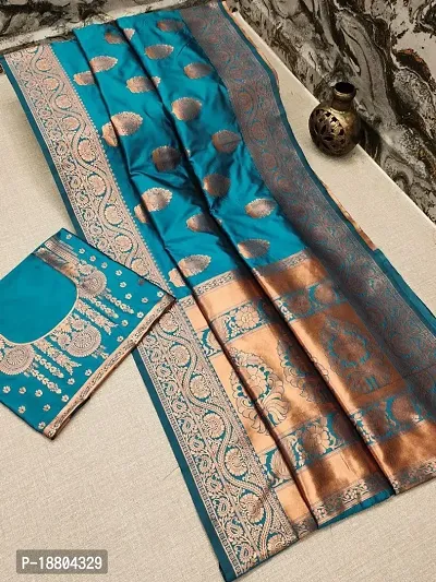 Beautiful Banarasi Silk Festive wear Saree With Blouse Piece For Women-thumb0