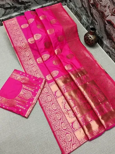 Elegant Silk Blend Saree with Blouse piece 