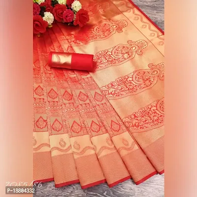 Beautiful Banarasi Silk Festive wear Saree With Blouse Piece For Women-thumb3