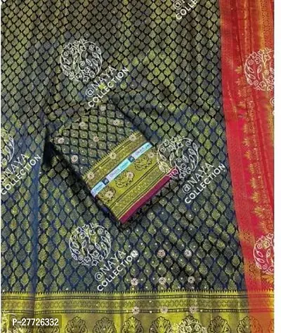 Designer Multicoloured Banarasi Silk Saree With Blouse Piece For Women