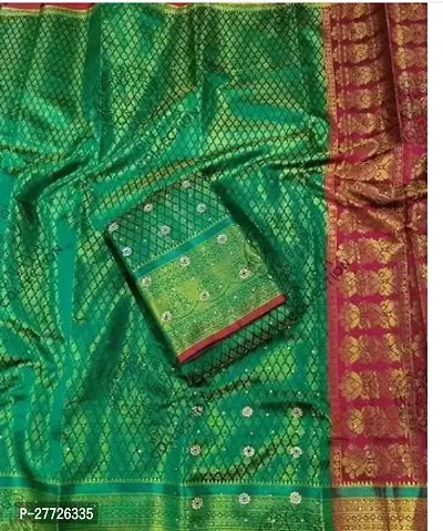 Designer Multicoloured Banarasi Silk Saree With Blouse Piece For Women