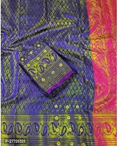 Designer Multicoloured Banarasi Silk Saree With Blouse Piece For Women