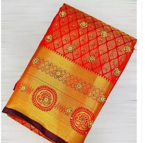 Must Have Art Silk Saree with Blouse piece 