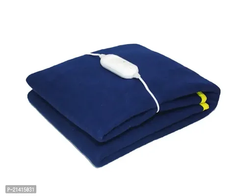 Trendy Solid Single Electric Blanket for Heavy Winter  (Poly Cotton, Blue)-thumb0