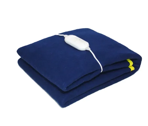 Trendy Solid Single Electric Blanket for Heavy Winter  (Poly Cotton, Blue)
