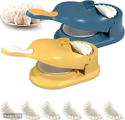 2 in 1 Dumpling Maker Ghughra Momos Maker Kitchen Dumpling Making Dumpling Puri Maker, Skin Press Mould for Gujiya Ghughra Mould Machine (Multi Color)1 Pcs