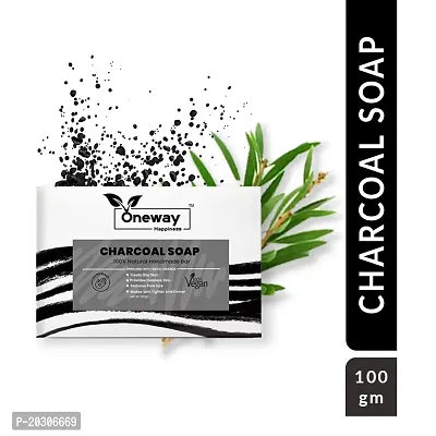 Oneway Happiness activated charcoal fairness soap 100gm ( Pack of 4 ) 400gm-thumb0