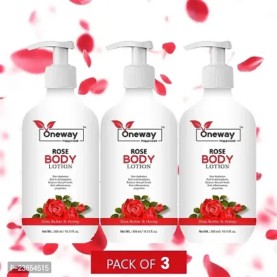 Oneway Happiness Rose Body Lotion 300ml (pack of 3)-thumb0
