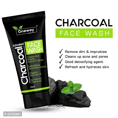 Oneway Happiness Activated Charcoal Facewash for oil control (by 1 get 1 free)-thumb3