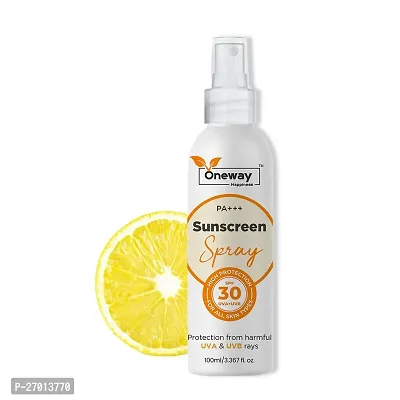 Oneway Happiness Sunscreen Spray Matte Finish - Spf 30 Pa+++ - Very High Broad Spectrum - Uva  Uvb Protection  100ml-thumb0