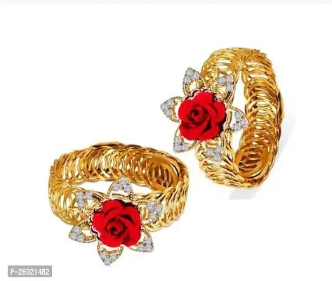 Pack of 2 Pcs Golden Color Star Rose Metal bracelet for kids-thumb0