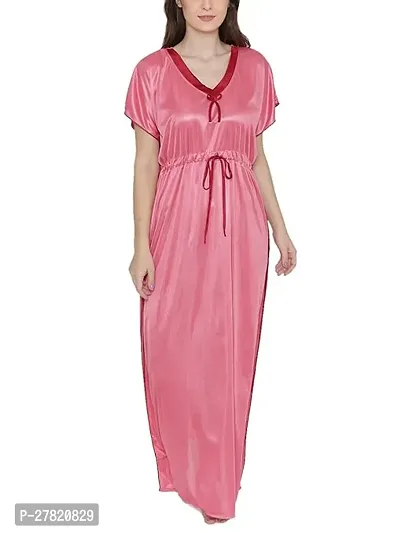 Satin Womens Night Gown, Comfortable Nightwear for Womens PACK OF 1-thumb0