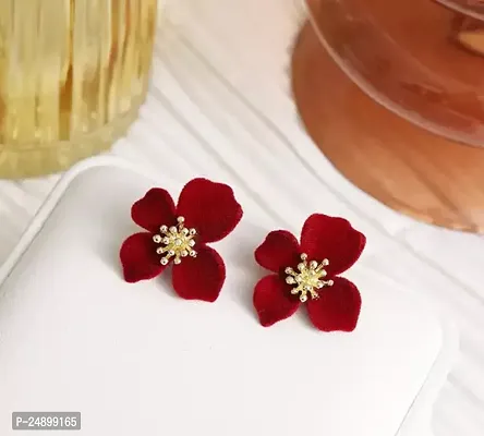 Elegant Red Alloy Studs For Women-thumb0