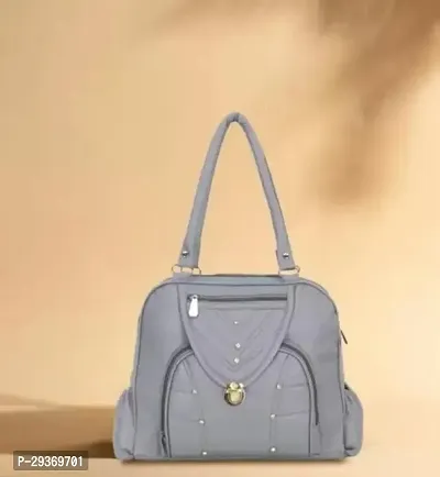 Stylish Grey Pu Handbag For Women