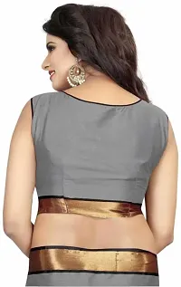 Classical Cotton Silk Saree with Blouse piece For Women-thumb3