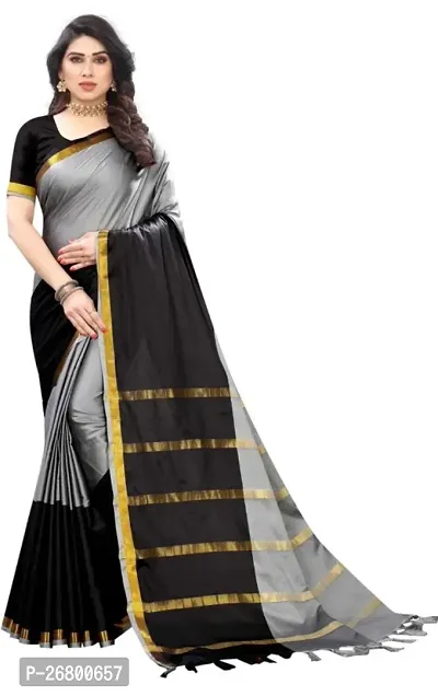 Banita Fabulouse Cotton Silk Saree with Blouse piece For Women-thumb0