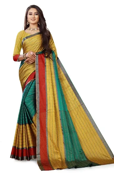 Suhana Attractive Silk Saree with Blouse piece For Women