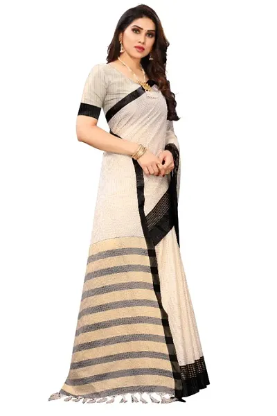 Classic Silk Striped Saree with Blouse piece