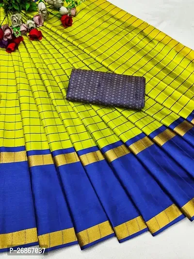 Classic Cotton Silk Saree with Blouse piece for women-thumb0