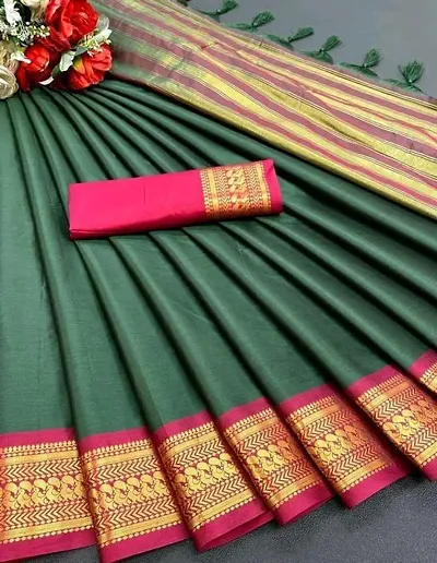 Jacquard Silk Saree With Blouse Piece