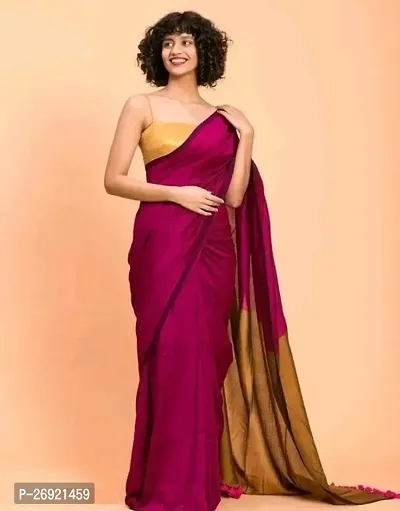 Aagyeyi Pretty Silk Blend Saree with Blouse piece For Women
