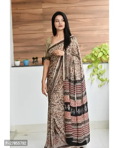 Trendy Sensational Cotton Silk Saree with Blouse piece For Women-thumb0