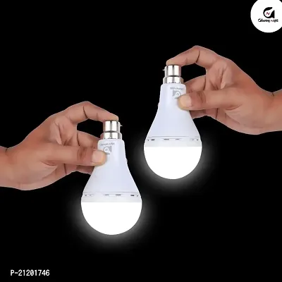 Glowing Night 12W Emergency Led Bulb ndash; | Battery Operated Inverter Bulb for Home |B22 Charging Bulb, | Pack Of 2-thumb0